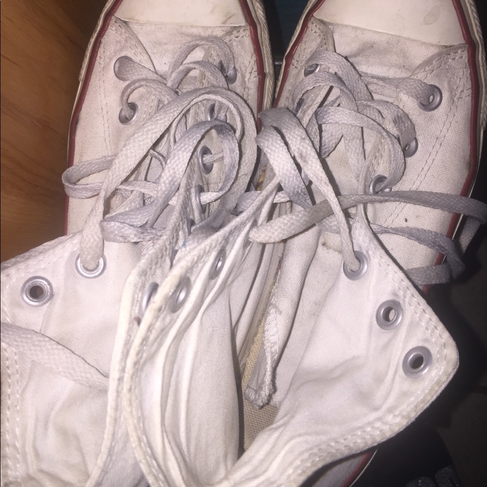 White Converse High Tops
